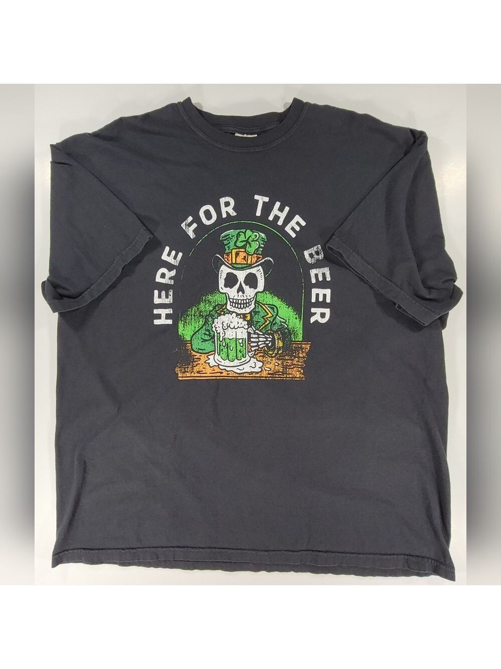 Comfort Colors Barstool Sports T Shirt 2XL XXL Here For The Beer St Paddy Clover